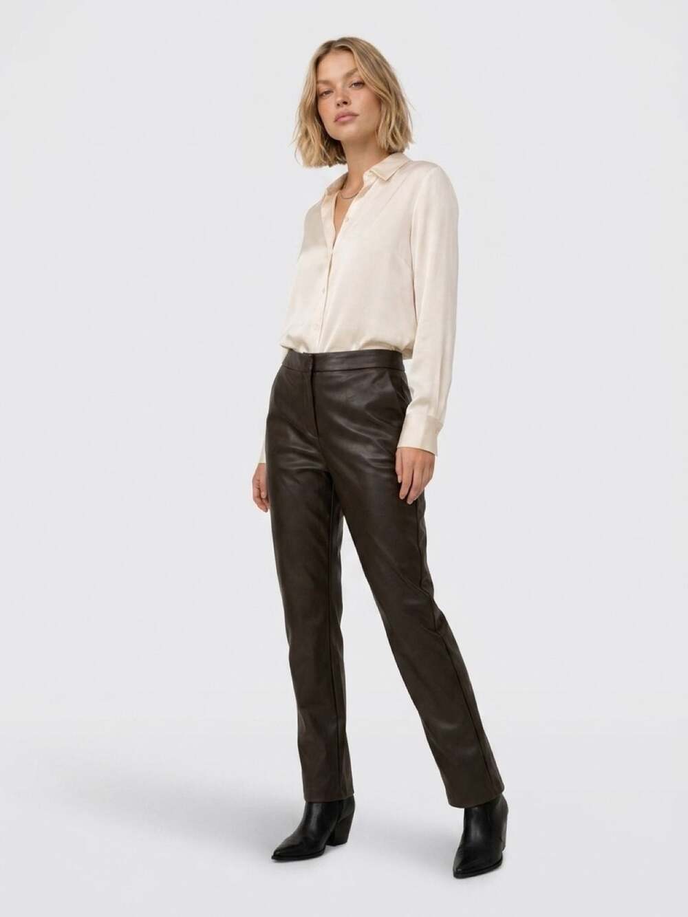 Primark Faux Leather Straight Leg Trousers